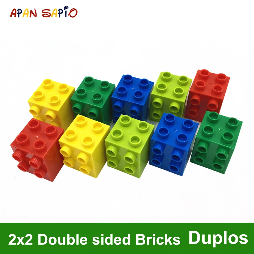 Big Size DIY Building Blocks Sided Figures Bricks 2x2Dot 8PCS Educational Creative Toys for Children Compatible With Brands