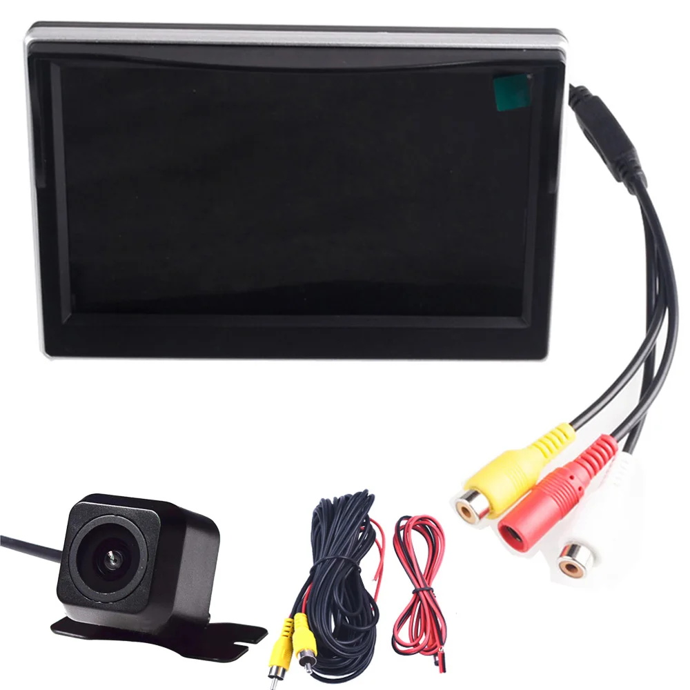 

Night Vision Reverse CCD LED Rear View Camera With 5" 5 Inches TFT Parking Monitor Video Player And 2RCA Video Input