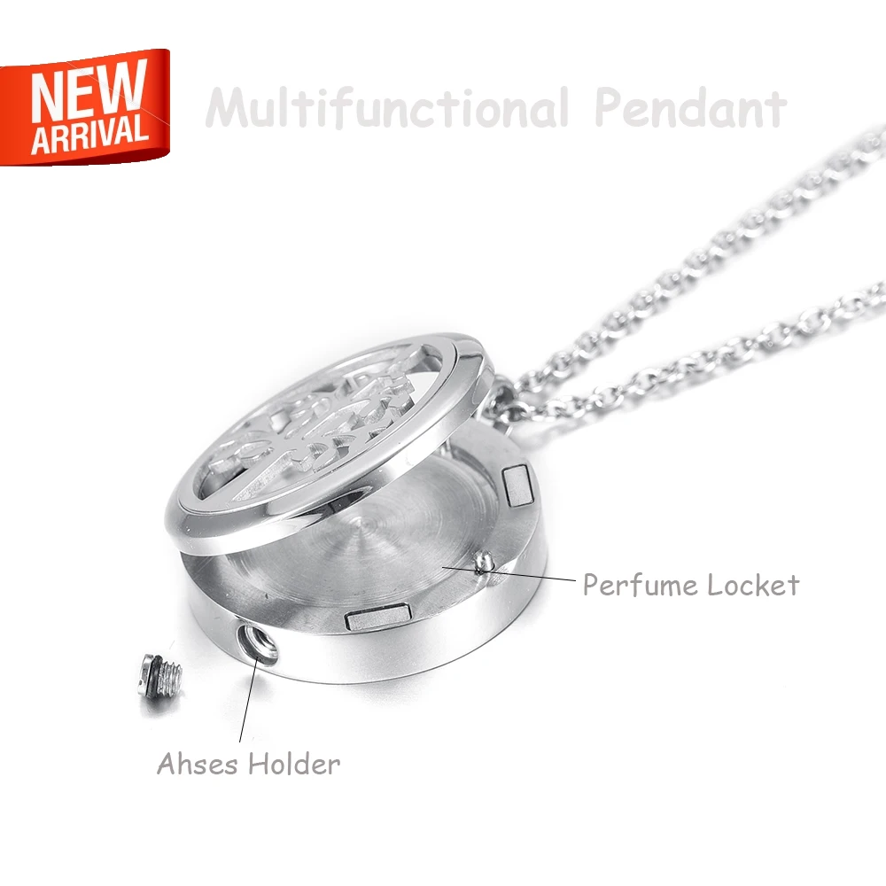 MJX0014 Muiltfunctional Pendant !!! Diffuser Necklace Locket 12 Washable Pads & Memorial Cremation Jewelry Always with You