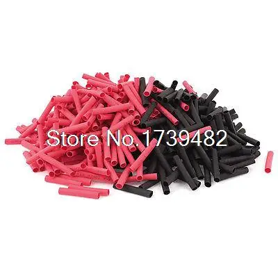 Red Black 3.5mm Dia 2:1 Polyolefin Heat Shrink Shrinkable Tube 30mm 600pcs