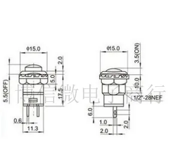 Free shipping 10pcs DS-428 425A 5pcs green + 5pcs red DS428 425 circular Button switch No lock Self reset switch Open hole 12mm