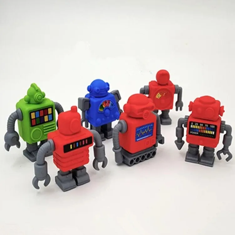 

NEW ARRIVAL Freeshipping Robot Eraser Mechanic Machine Eraser Korean Fashion Magic Eraser with 6 pcs per lot with random color