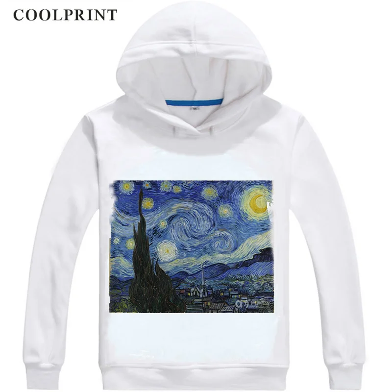 vincent van gogh Hoodies Hooded Anime Hoodie Oil Painting the starry night the church in auvers Sunflowers Cosplay Sweatshirts