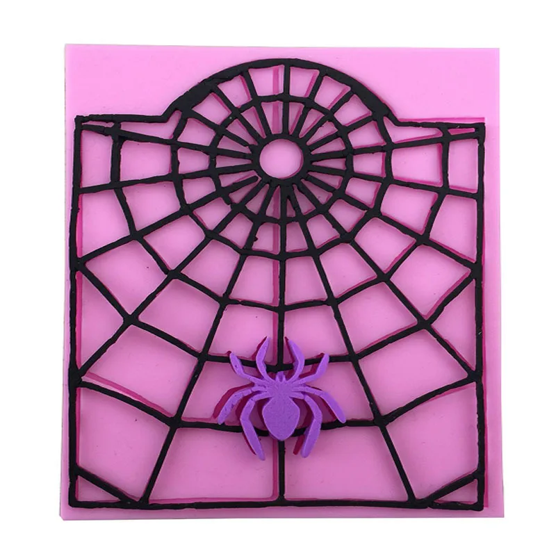 1PCS Food Grade Silicone Spiders Spin Webs Shape For Silicone Cake Molds, Fondant Cake Decorate E381