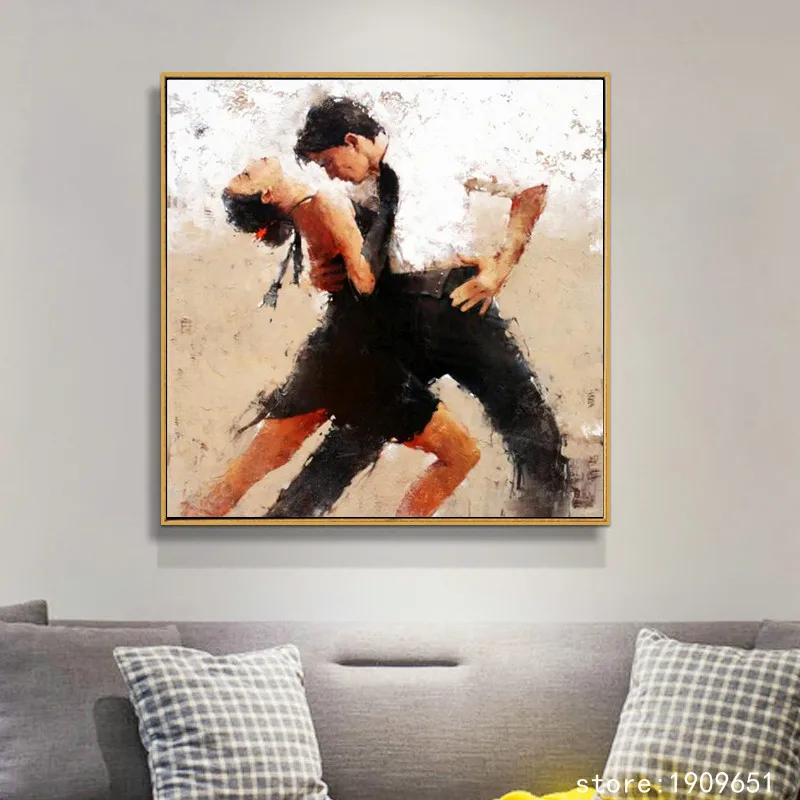 No frame impression figures Tango dancing canvas printings oil painting printed on cotton cafe wall art decoration picture