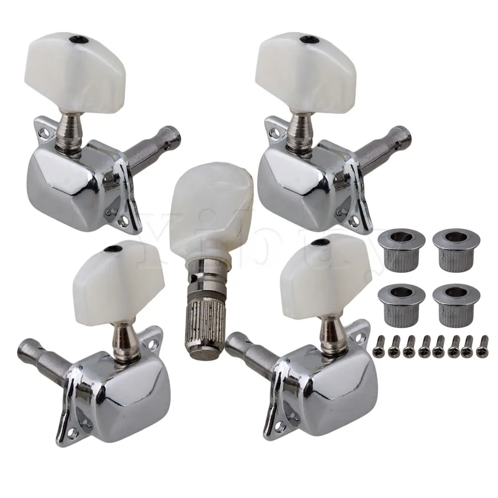 Yibuy 5x Banjo Machine Head Tuning Turner Peg Key w/ 4 Bushing Banjo Accessory