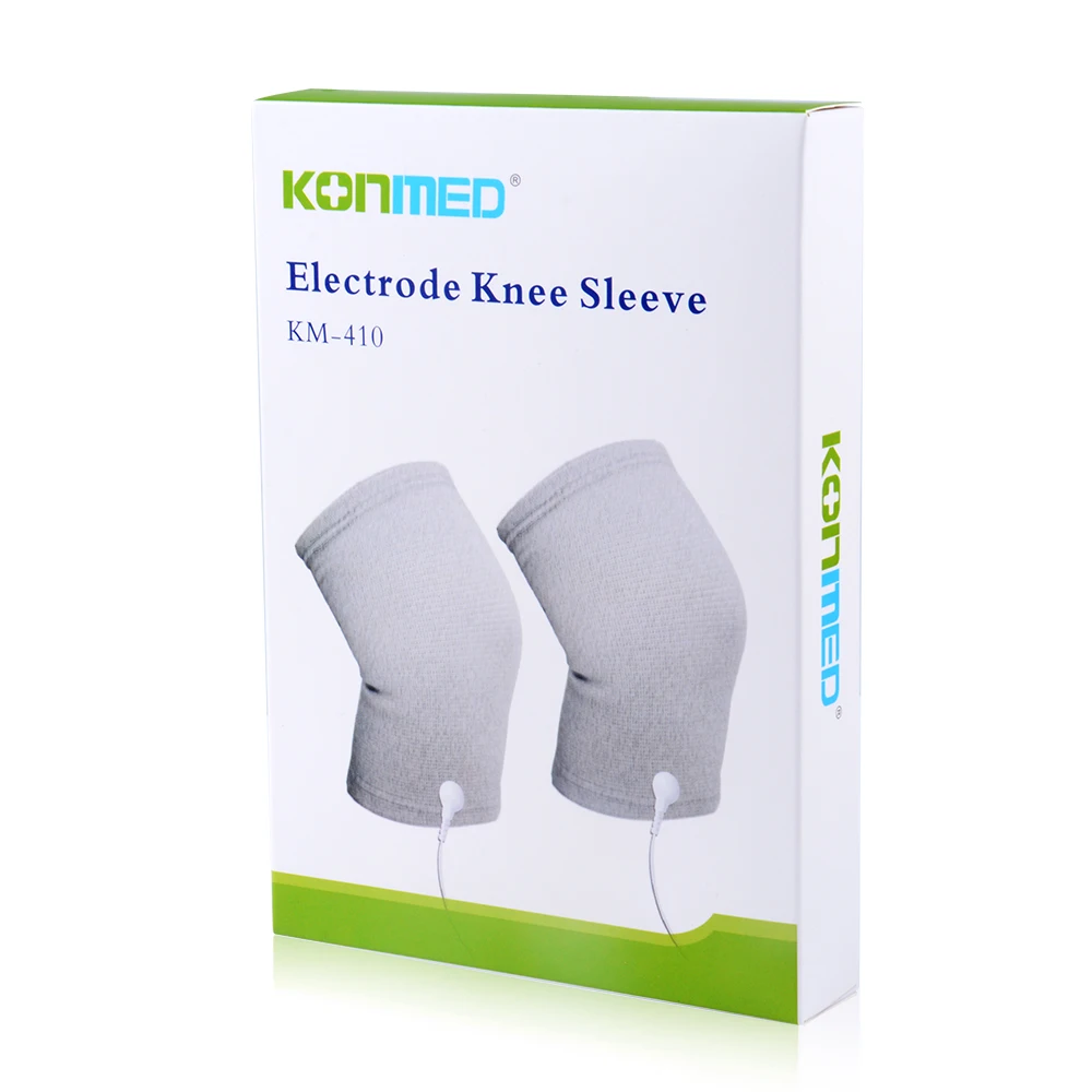 Pair of Conductive Fiber Electrode Massage Kneepads TENS Kneepads With Short Cable For TENS/EMS Machines