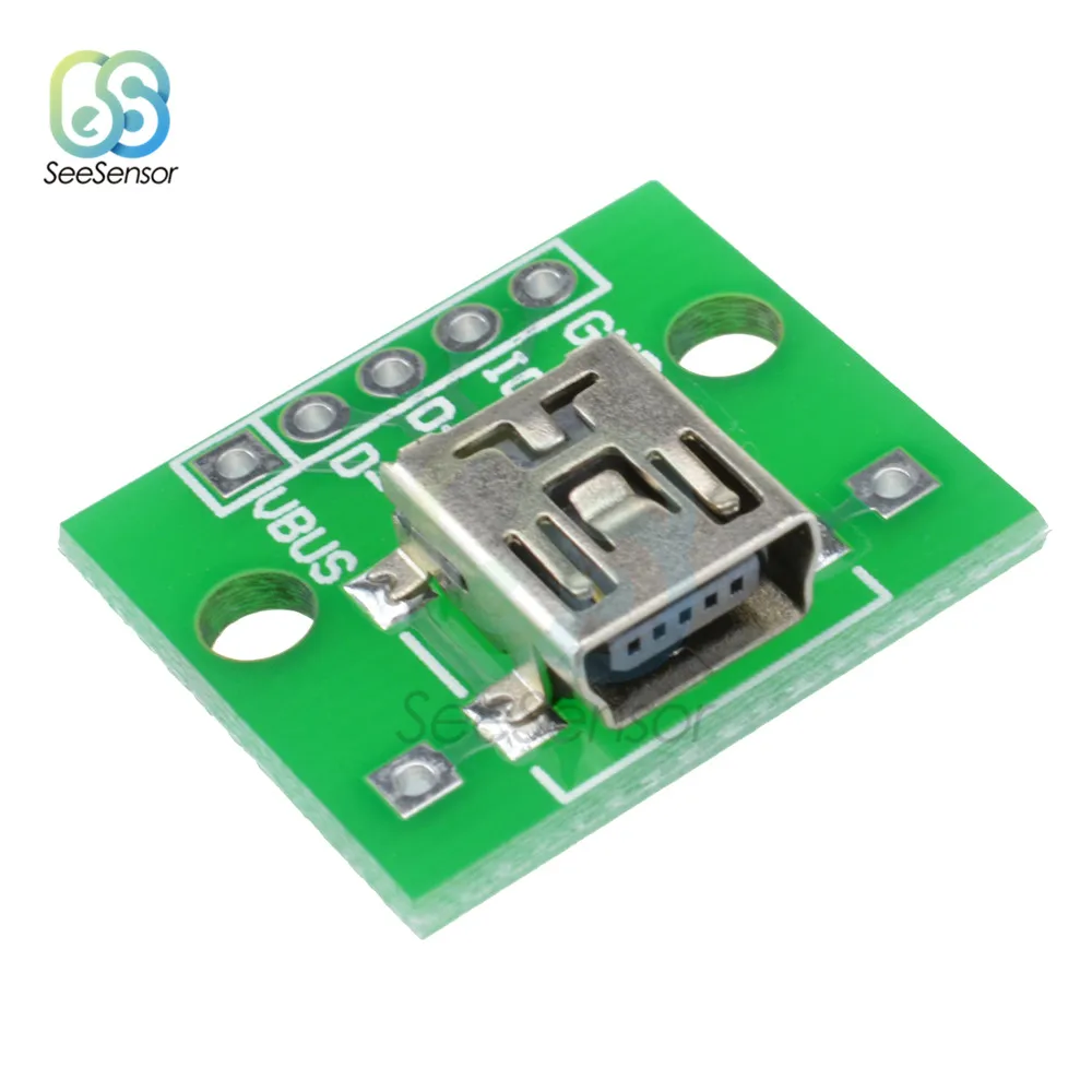 Mini adaptador Micro USB A DIP, convertidor tipo A, hembra, macho, 2,54mm, Conector de placa PCB, DIY, electrónico, 5 uds.