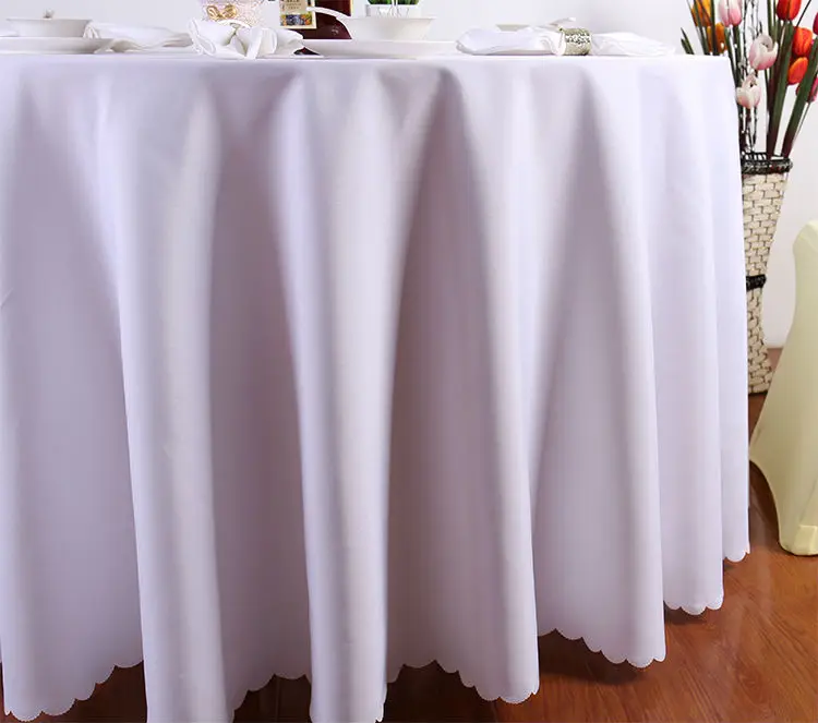 120 inch white polyester round tablecloth linen banquet table linen wedding decoration High Quality