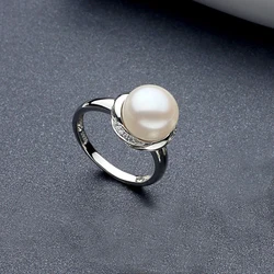 Sinya 925 Sterling Silver Ring Pearl Diameter 10-11mm Classical Women Girls Mother New Arrival Hot Sale