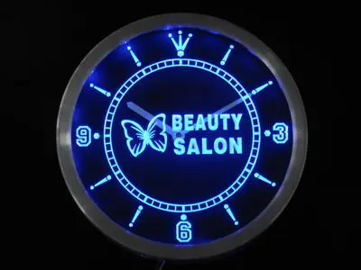 nc0258 Beauty Salon Butterfly Shop Neon Light Signs LED Wall Clock