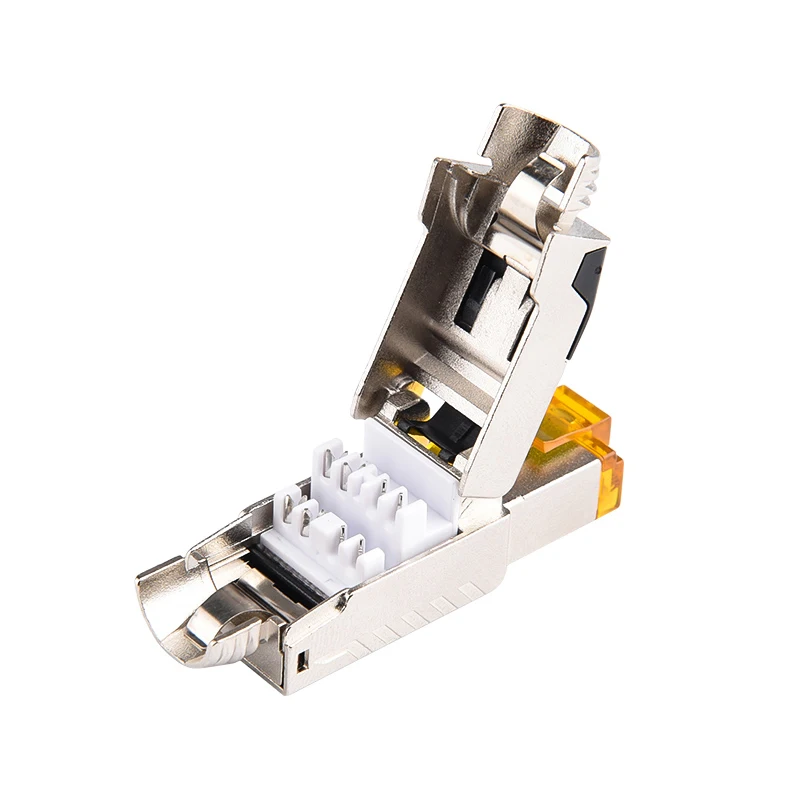 Linkwylan RJ45 Cat6A Cat7 Cat8 Toolless Field Termination Plug Shielded Fast Connector Tool-free Connection 10G 40G