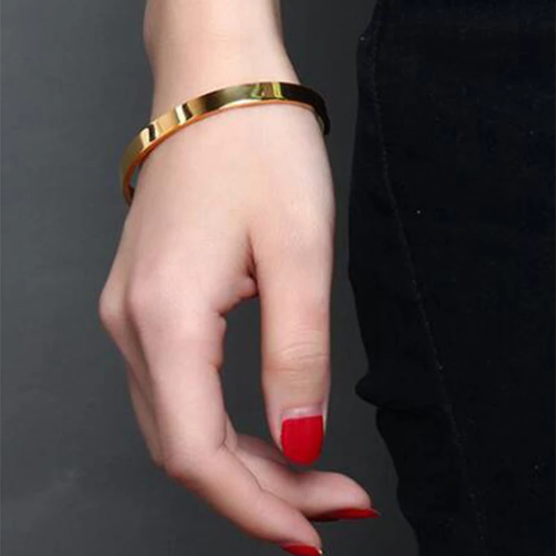 Nextvance New Stainless Steel Personalized Simple Cuff Bracelets for Women Men Custom Engraved DIY Bangle Hand Armband Punk Gift