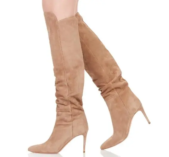 

Chaussures femme boots suede leather stockings overknee boots sexy crotch female winter boots high heel long stretch booties