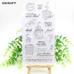 KSCRAFT Coffee Time Transparent Clear Silicone Stamp/Seal for DIY scrapbooking/photo album Decorative clear stamp sheets 077