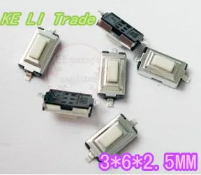 100pcs Tact Switch Tactile Switches connectors Pushbutton SPST-NO Electronic 3*6*2.5mm