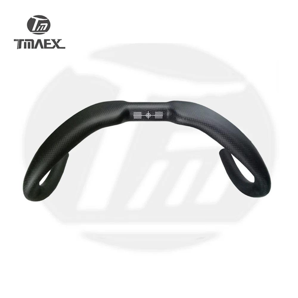 3K No Logo Carbon Handlebar, Track Sprinter, Drop Bar  Matte Finish, 31.8mm/370mm  385mm