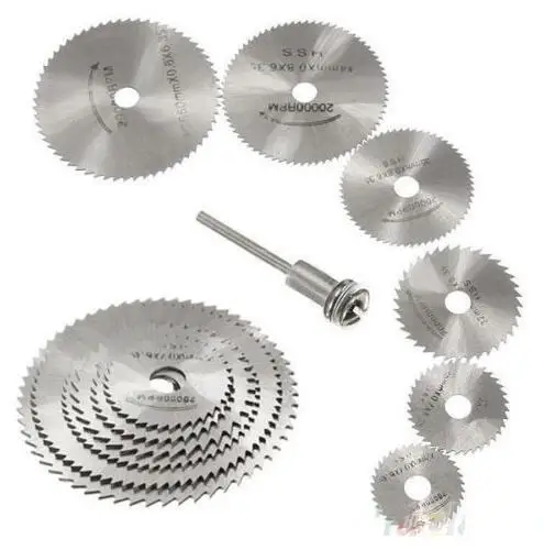 

HSS Rotary Circular Cutting Discs Mandrel Saw Blades Tool 7pcs/set