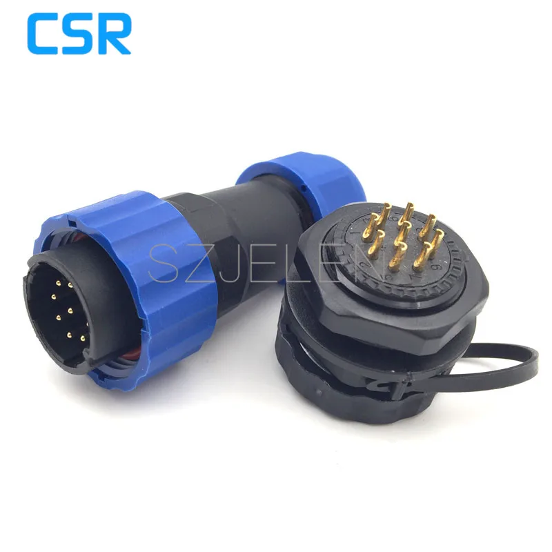 SD20TP-ZM, Waterproof 9 Pin Male And Female Connector, IP68 Conector 9 Pin Power Connector For Led Display