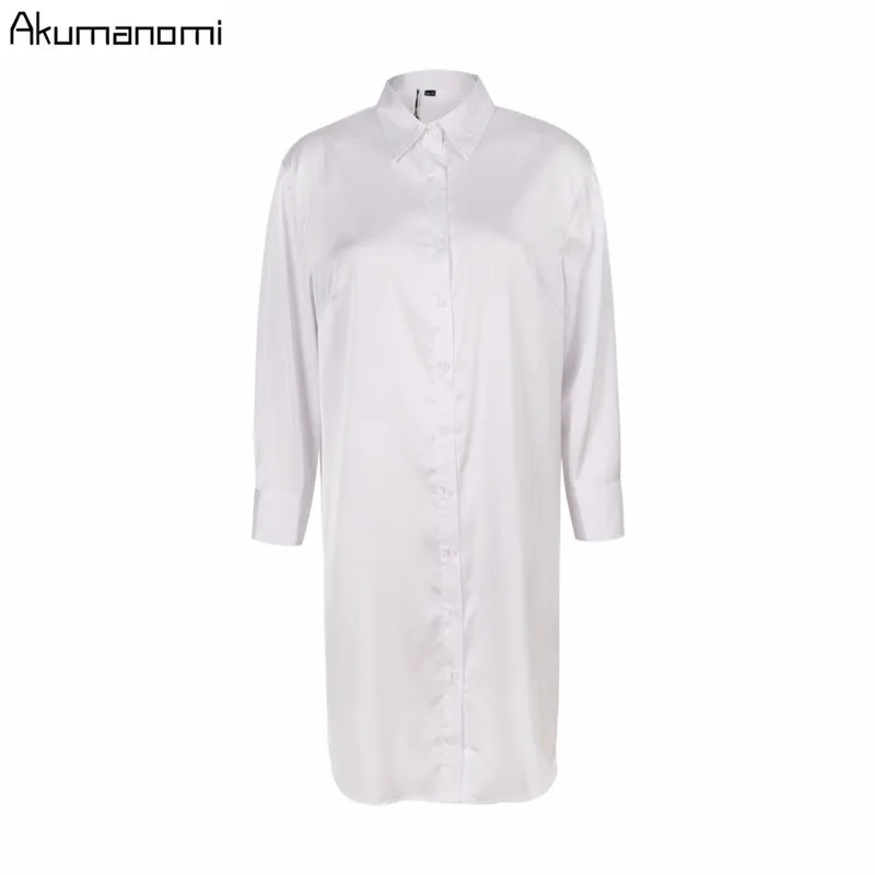 Chemise à col rabattu pour femme, vêtement Long en soie, broderie florale, blanc et bleu, automne, 7XL-2XL