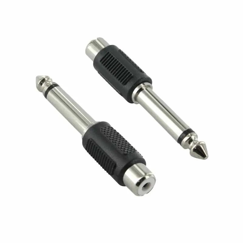 

6.35mm 1/4" Mono Male to RCA Female Connector Adaptor Plug Hi-Fi NEW NEW