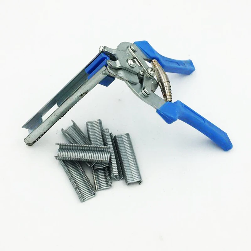 Fastening Clamp Installation Poultry Cage Plier & 600 Nails Chichen Rabbit Fox Bird Dog Cage Clamp Installation Kit Tool