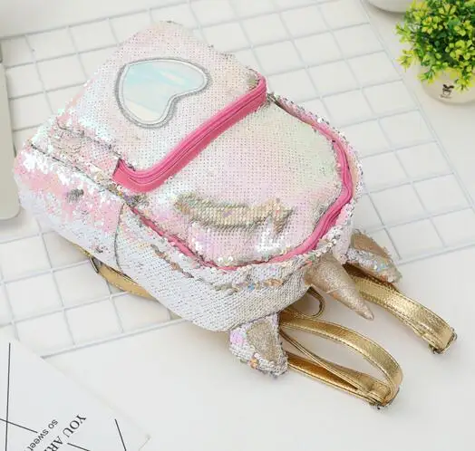 2022 Women Sequins Backpack Cute Unicorn Schoolbag For Teenage Student Girls Satchel Female mochila de couro Backpack School Bag