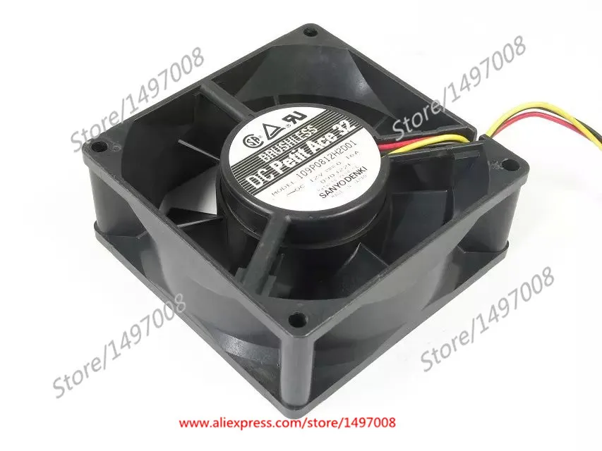 SANYO DENKI 109P0812H2D01 DC 12V 0.16A 80x80x32mm Server Cooling Fan