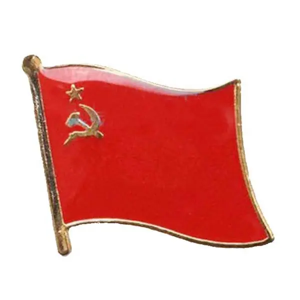 

USSR Flag Pin/Safety Pin with a butterfly button iron brass plate painted with epoxy welcome customized MOQ100pcs fee shipping