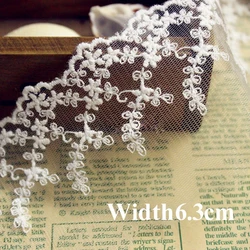 1yard Width:6.3cm Fancy Leaf Design Ivory Color Lace Garment Embroidered Mesh Lace Trimming DIY Accessories(ss-4817)