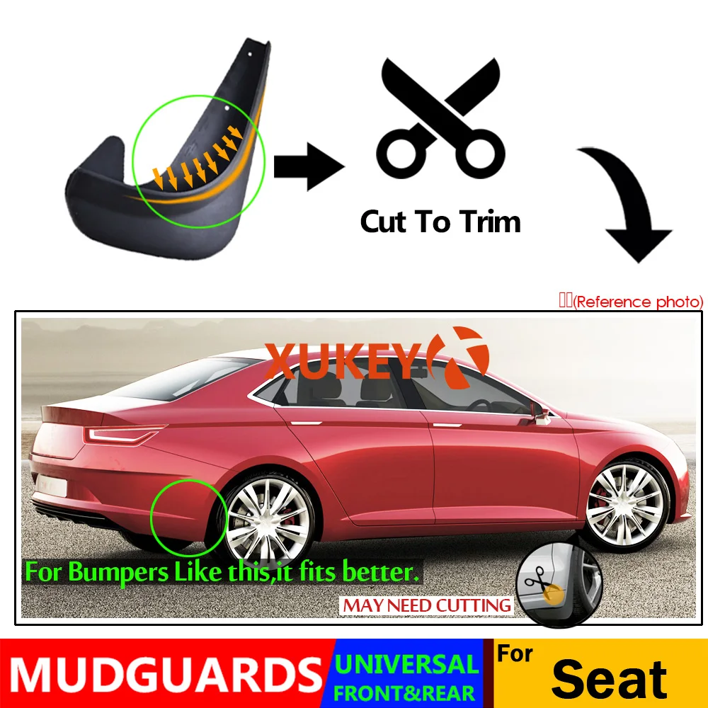 Set Universal Mudflaps Mud Flaps Splash Guards Mudguards For Seat Alhambra Altea Cordoba Exeo Ibiza Leon Toledo Mii Arona FR ST