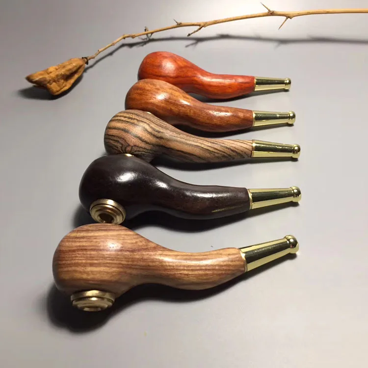 Mahogany cigarette holder pipe wholesale skin pear wood men's solid wood can be cleaned and recycled filter pipe gift collection