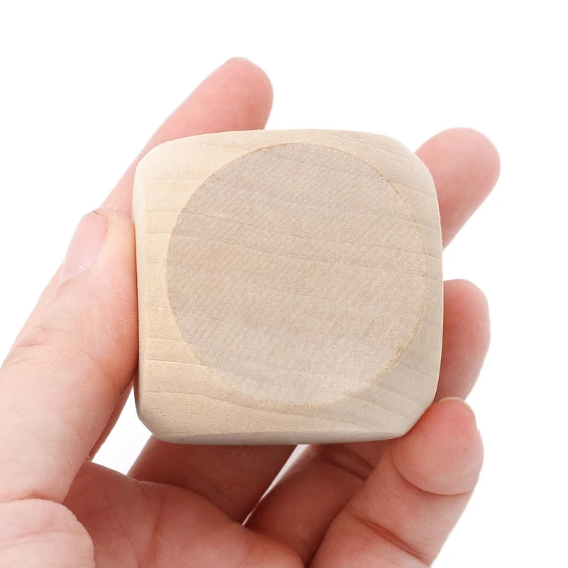 1pc 40mm Blank Dice Wood Dice Kid Toys Printing Engraving Write Painting DIY Family Game Accessories