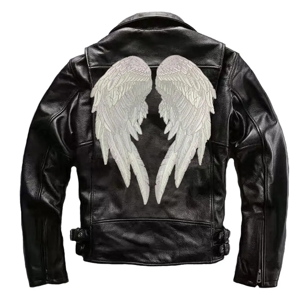 Angel Wings Large Patches Embroidery Iron on Motorcycle Biker Applique Fly Sky Patches for Jacket 14-calowe duże niestandardowe naklejki