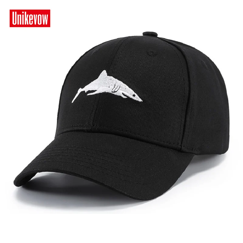 Brand UNIKVOW High Quality Summer& Autumn Cotton Women And Men Fish Embroidery Snapback Baseball Caps Outside door hats Gorras