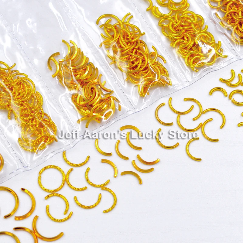 Mixed Styles Arc-shaped Gold Bar Metal 3D Nail Art Decorations Nullion Nails Accessoires Supplies Tools Curve Line