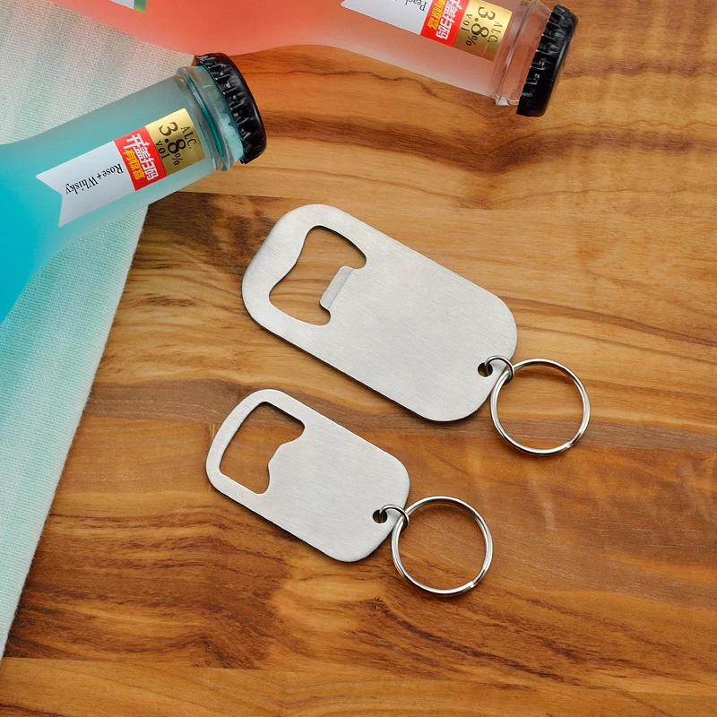 10pcs Stainless  Steel  Keychain Beer Opener Travel Outdoor Picnic Jar Opener Dinner Party Bar Tools Key Bottle Opener