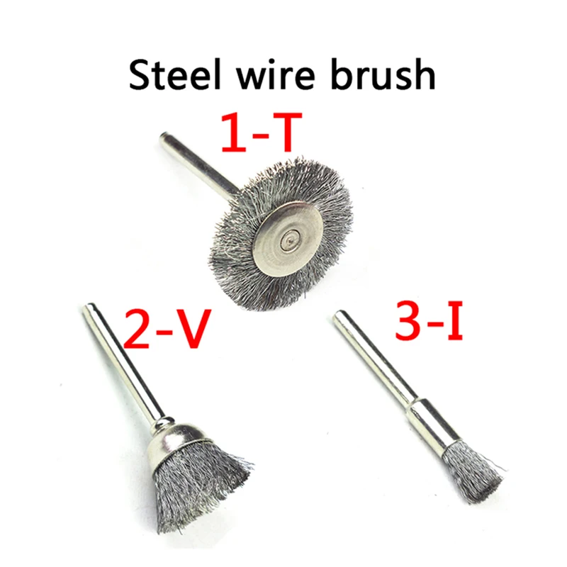 10pcs Steel Wire Wheel Brush dremel tools accessories rotary tool for mini drill tools electric burr  head set deburring