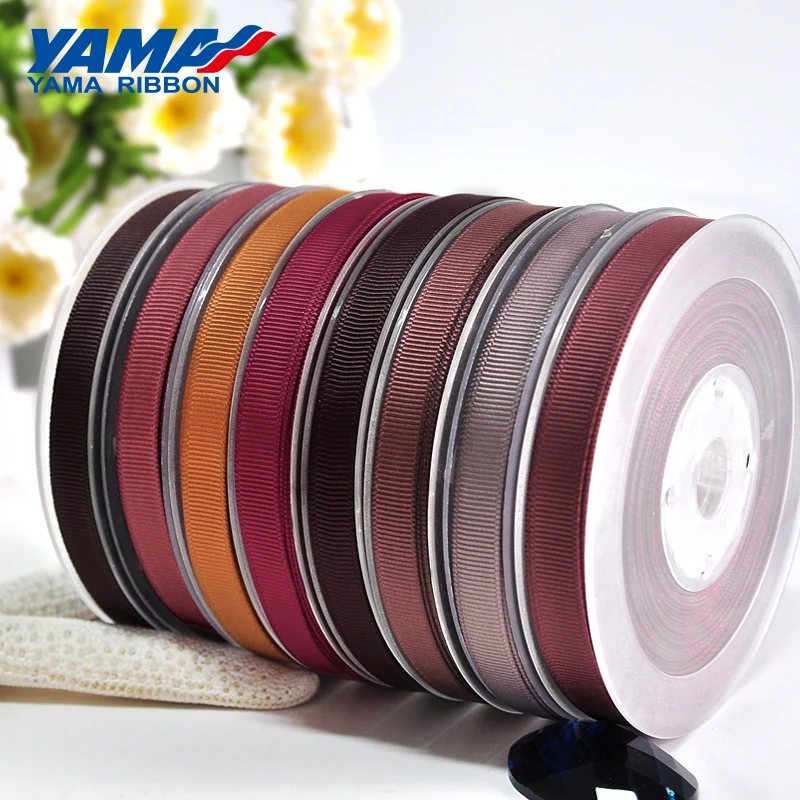 YAMA 50 57 63 75 89 100mm 100 yards/lot Dark Brown Series Grosgrain Ribbon Diy Dress Accessory House Wedding Decoration Ribbons