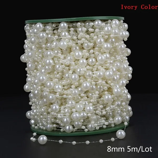 ABS Nachahmung Elfenbein Perle Perle Kette Linie Schnur Gewinde Trim für DIY Hochzeit Party Dekoration & Schmuck Erkenntnisse Handwerk Zubehör