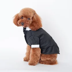 5 Size Cute Pet Dog Puppy Coat Cat Clothes Prince Wedding Suit Tuxedo Bow Tie