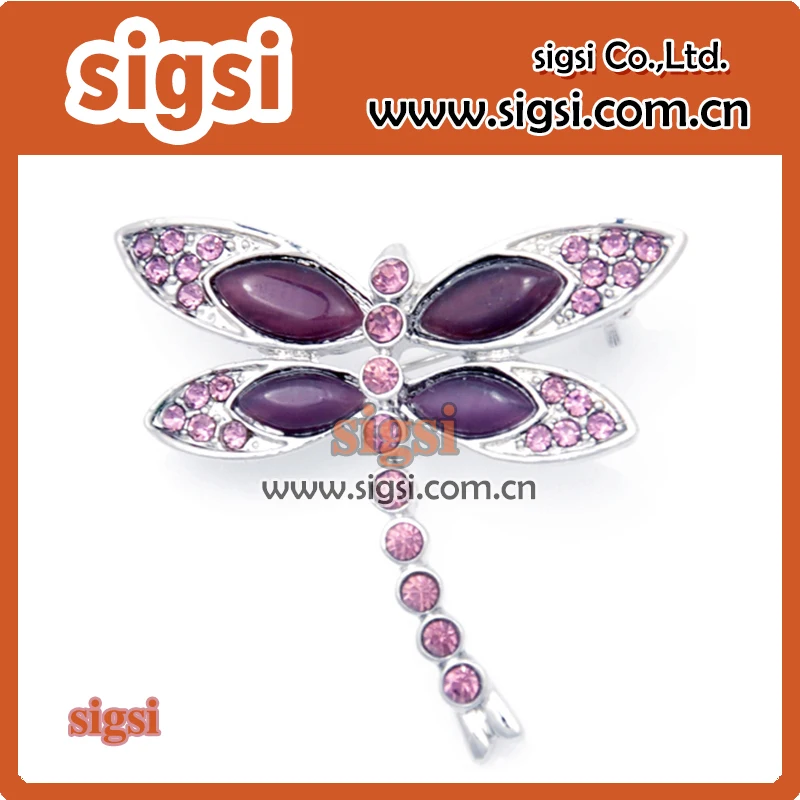 noble purple dragonfly crystal rhinestone brooch and pins