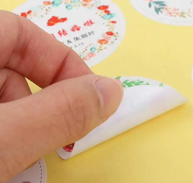 プリント写真カスタムステッカーラベル結婚式のステッカーをパーソナライズロゴ透明なクリア粘着ラウンドラベルギフトタグ装飾