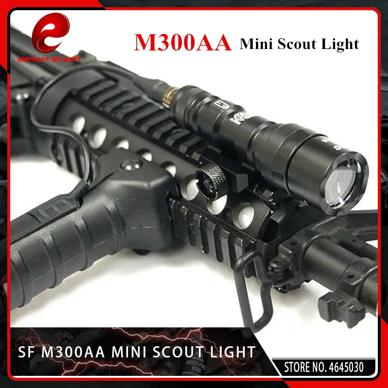 

Element Airsoft M300AA Mini 200LM Tactical Flashlight Scout Light Aluminum Portable LED Torch Weapon Lights