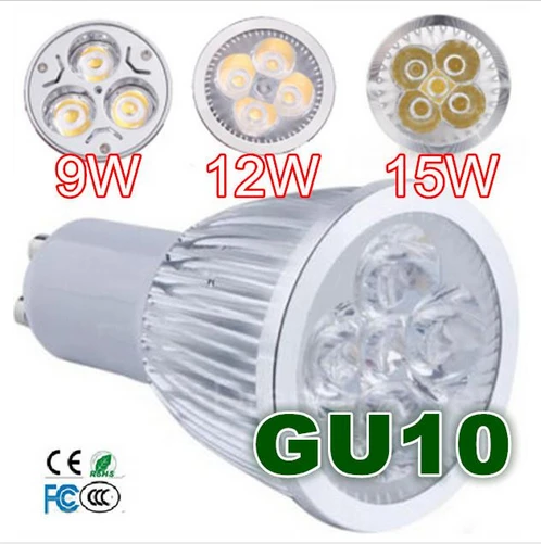 

Retail GU10 9W 12W 15W 110-240V Dimmable Led Lamp Led spot Light Spotlight led bulb downlight lighting