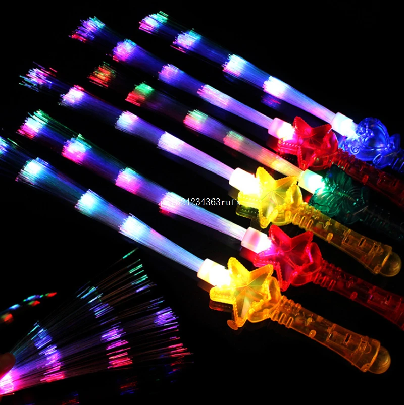 50pcs 41cm Led Flashing Stick Toy Colorful Sticks Light Magic Wands Stick Toys Glow by Fiber Optic Concert Props