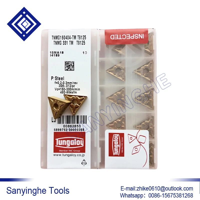 50pcs/lots TNMG160404-TM T9125 / TNMG160408-TM T9125 cnc carbide turning  inserts