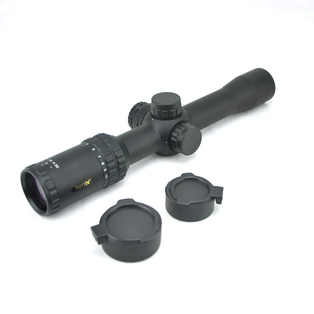 TOTEN 2-10x32 FFP Riflescope Illuminated Night Ar15 Wide Angle Hunting Aim Optical Sight First Focal Plane Tactical Scope .308