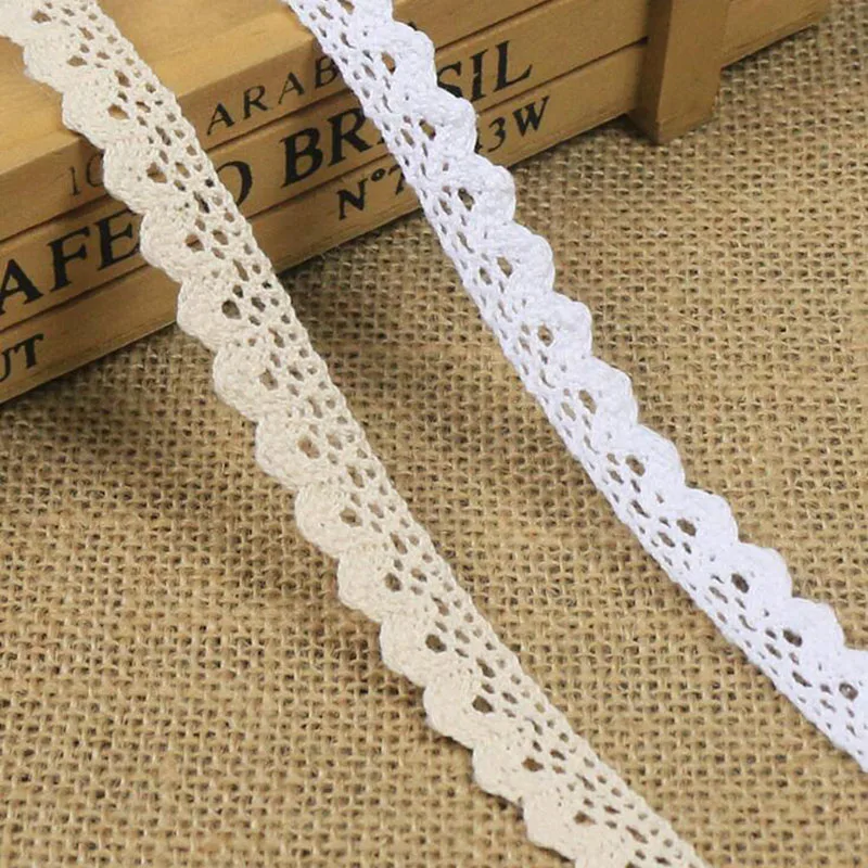 

100Yards Cotton Lace Edging DIY Craft Sewing Border Lace Tape 1.5cm Embroidered Lace Trimming For Garment Accessory