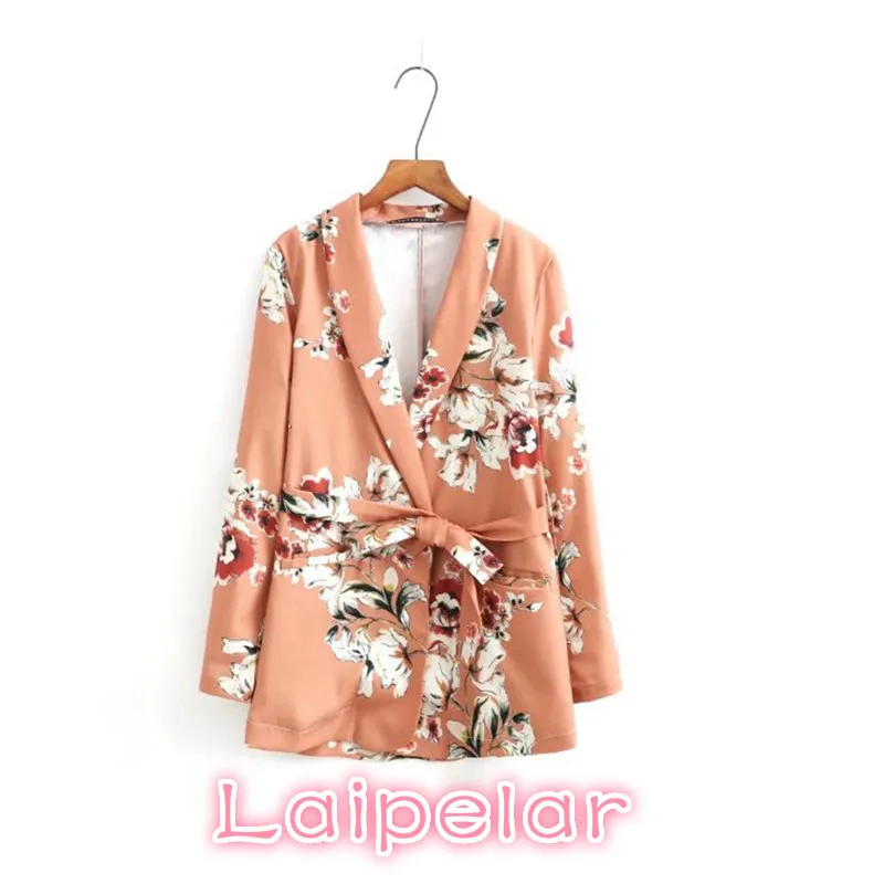 

Jacket women blazers and jackets vintage floral sashes long sleeve coat casual outerwear casaco feminine tops korean fashion